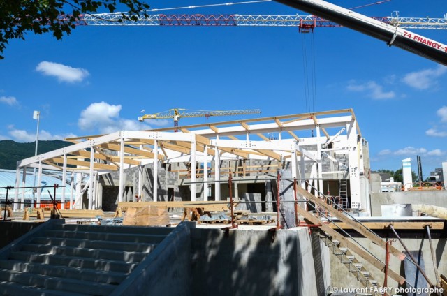 photographe de chantier à Aix-les-bains : vue générale du chantier ossature bois