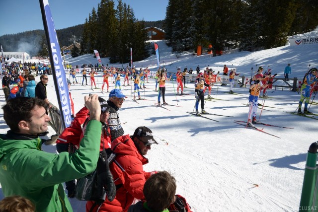 Photographe de ski nordique en Savoie : départ du biathlon à Méribel