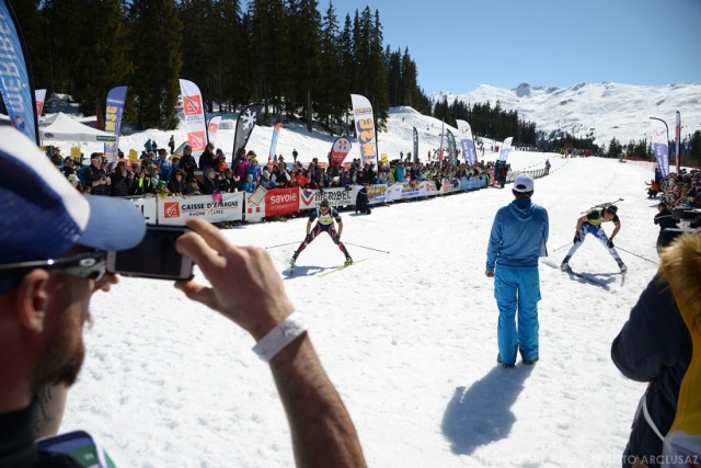 Photographe de ski nordique en Savoie : une arrivée de course de ski nordique à Méribel