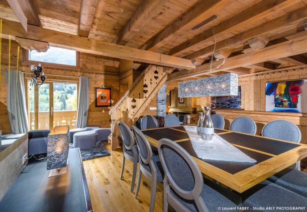 Photographe chalets de montagne à Méribel (3 Vallées) : salle à manger