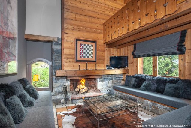 Photographe chalets de montagne à Méribel (3 Vallées) : coin salon