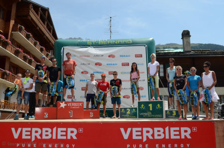 Photographe de trail running en Suisse : un des podiums de la course du trail Verbier Saint Bernard