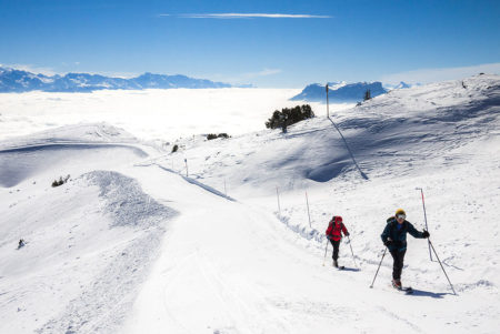 Photographe patrimoine et traditions dans les Alpes : ski de randonnée au Margériaz