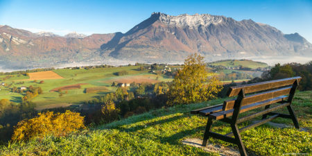 Photographe En Décoration De Bureaux Dans Les Alpes : Dernières Brumes Matinales Depuis Hauteville, Sur La Combe De Savoie