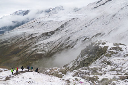 Photographe sport de montagne outdoor en Vanoise : descente depuis le refuge du Haut des Fours