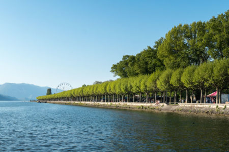 Photographe urbanisme pour une collectivité dans les Alpes (Aix-les-Bains) : l'esplanade du Lac du Bourget,