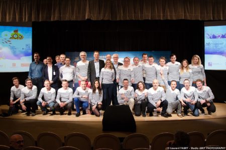Photographe événementiel à Chambéry : photo de groupe des lauréats 2018 du Réseau Entreprendre Savoie