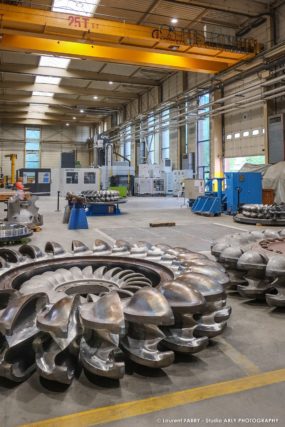 Photographe industriel professionnel : entretien des roues Pelton au SRH EDF d'Albertville