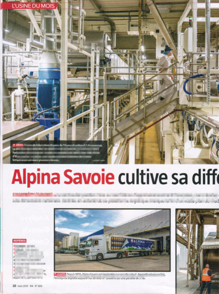 Coupure De Presse RIA N° 809 Mars 2019 : Alpina Savoie Cultive Sa Différence
