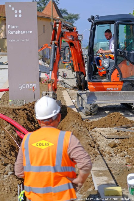 Photographe près de Lyon pour un chantier Colas : place Ronshausen