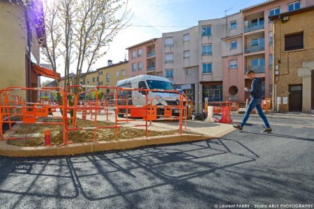 Photographe de chantier près de Lyon : rue de la république en travaux à Genas