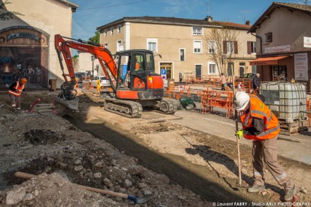 Photographe près de Lyon : rue de la république en chantier à Genas