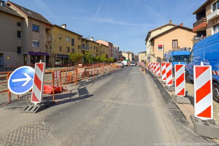 Photographe près de Lyon sur un chantier Colas : rue de la république à Genas
