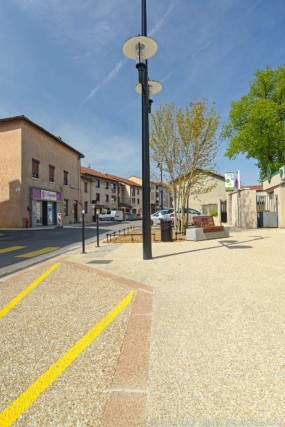 Photographe pro près de Lyon sur un chantier Colas : nouvelle surface rue de la république à Genas