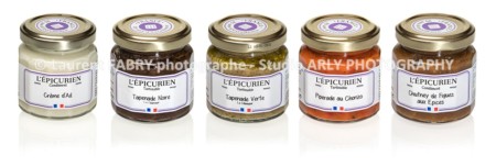 Photo Packshot De 5 Pots De Tapenades