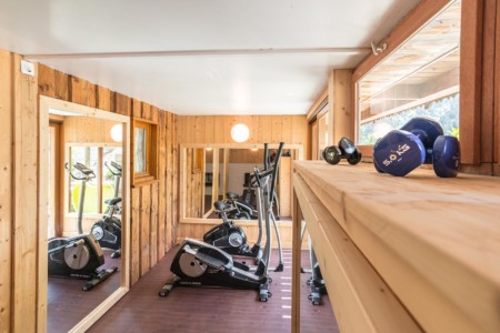 Salle De Fitness Dans Un Chalet De Montagne