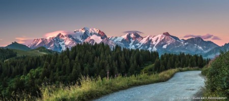 Photographe Paysage Du Beaufortain : Coucher De Soleil Sur Le Mont Blanc Depuis Les Saisies