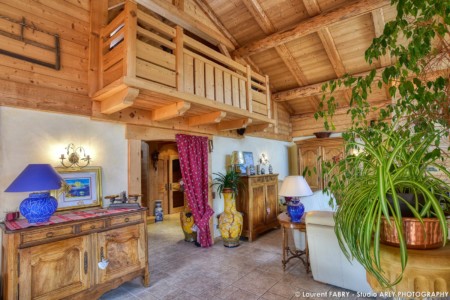 Chalet en vente au Grand Bornand la mezzanine vue du dessous