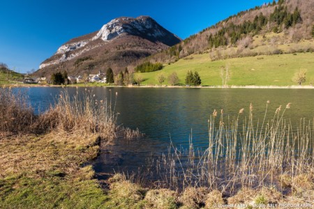 Le Lac De La Thuile, Un Des Rares Lacs Du Massif Des Bauges