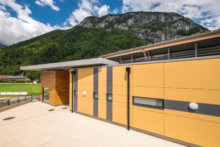 Photographe architecture à Thônes : Gymnase Thônes (74), construction MATHIS