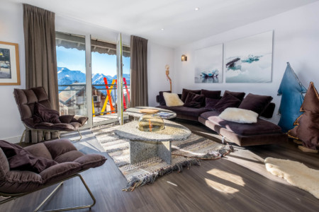 Popalp, hôtel à l'Alpe d'Huez (Isère) : le salon de l'appartement