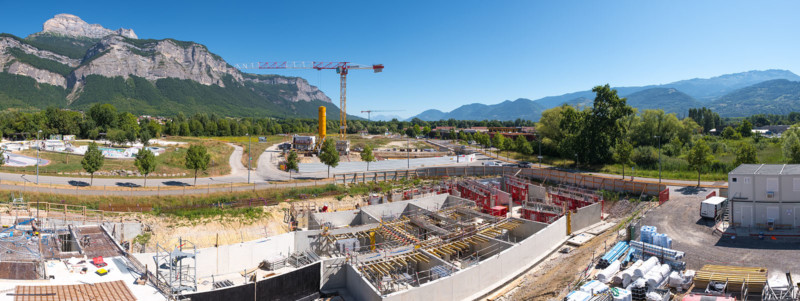 Panorama de la vallée du Grésivaudan depuis les chantiers Legendre à Crolles (38)