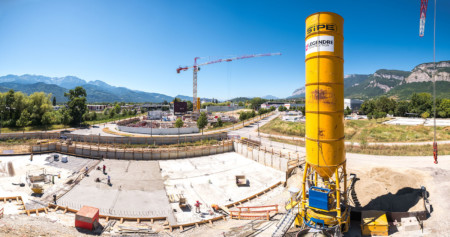 photographe de chantier entre Chambéry et Grenoble : Panorama de la vallée du Grésivaudan depuis les chantiers Legendre à Crolles (38)