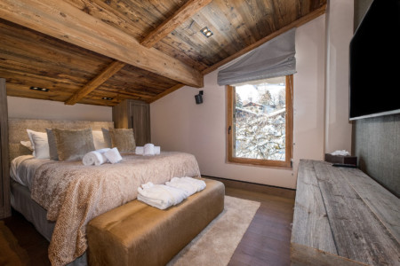 Chalet De Luxe à Megève : Une Chambre