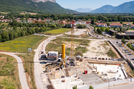 photographe de chantier entre Chambéry et Grenoble : Vue de la vallée du Grésivaudan depuis les chantiers Legendre à Crolles (38)