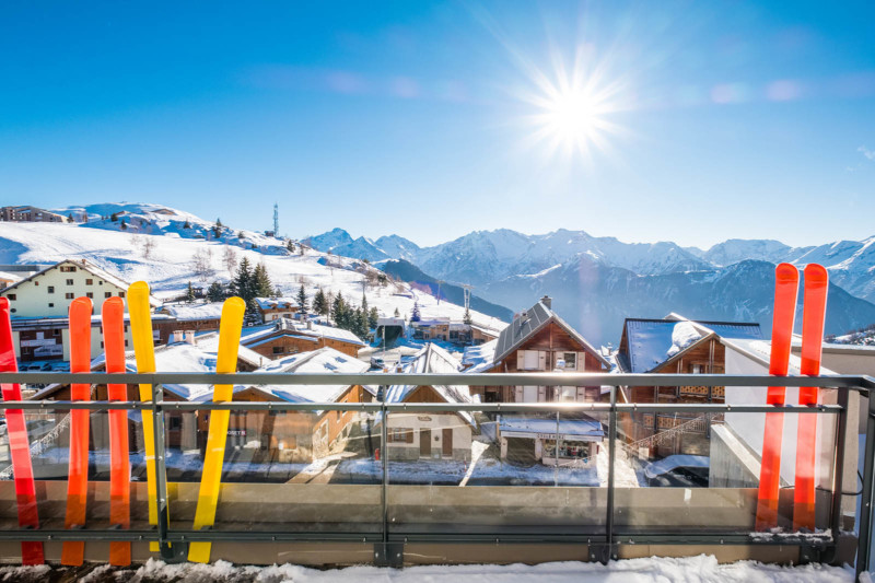 Popalp, hôtel à l'Alpe d'Huez (Isère) : vue depuis un balcon