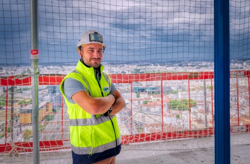 Photographe de chantier à Lyon : personnel Alphi dans la nouvelle tour la To-Lyon