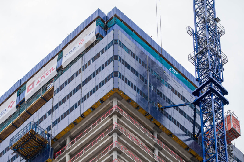 Photographe de chantier à Lyon : deniers étages en construction sur la To-Lyon