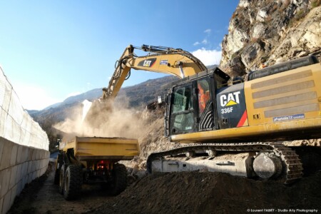 photographe de chantier en Tarentaise : Travaux de terrassement à la carrière CSME Villette par la société Martoïa