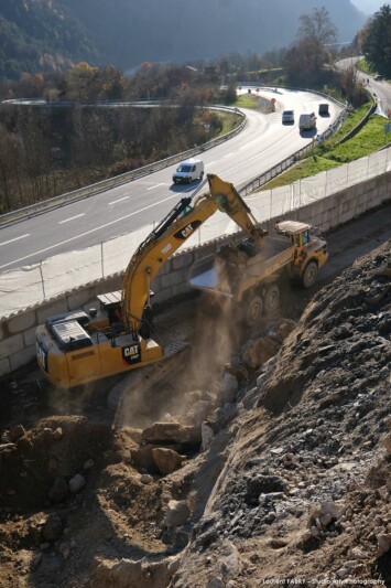 Chantier BTP sur une carrière en Savoie (société Martoïa)