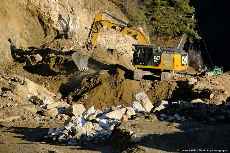 Chantier BTP sur une carrière en Savoie (société Martoïa)