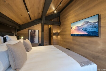 Photographe de chalet à Megève : une chambre