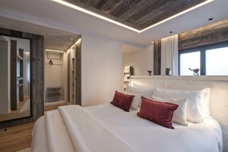Chalet photographié à Megève : une chambre