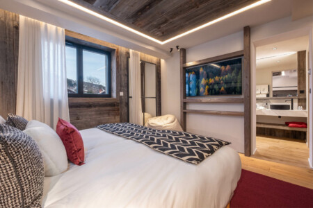 Chalet de luxe à Megève : une chambre