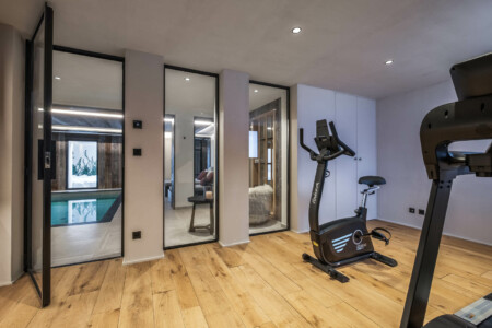 Chalet ultra-moderne à Megève : salle de sport